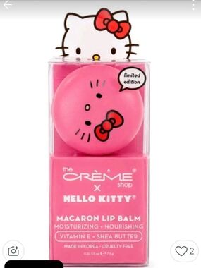 The Crème Shop x Hello Kitty Pink Macaron Lip Balm — Hydrating Pink Balm